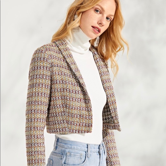SHEIN Jackets & Blazers - Shawl Collar Snap Button Crop Jackets Sz M